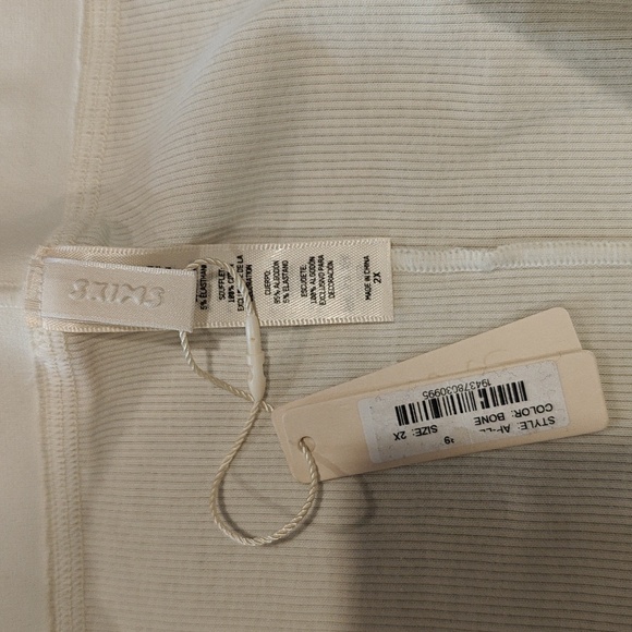 SKIMS Cotton Ribbed Leggings In Bone - Picture 2 of 6